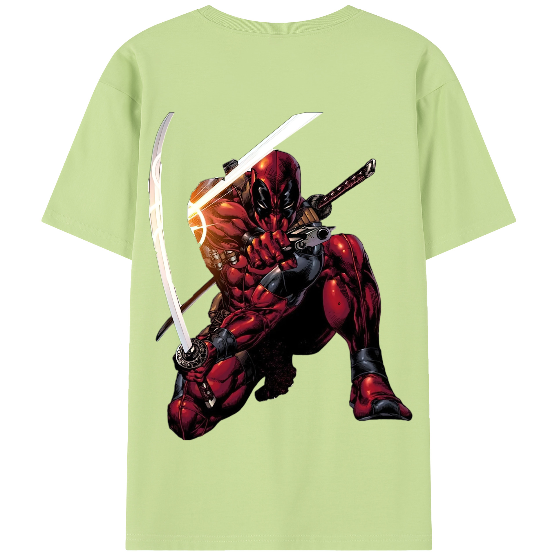 （画像用） Deadpool デッドプール 綿100％半袖Tシャツ（背面プリント）